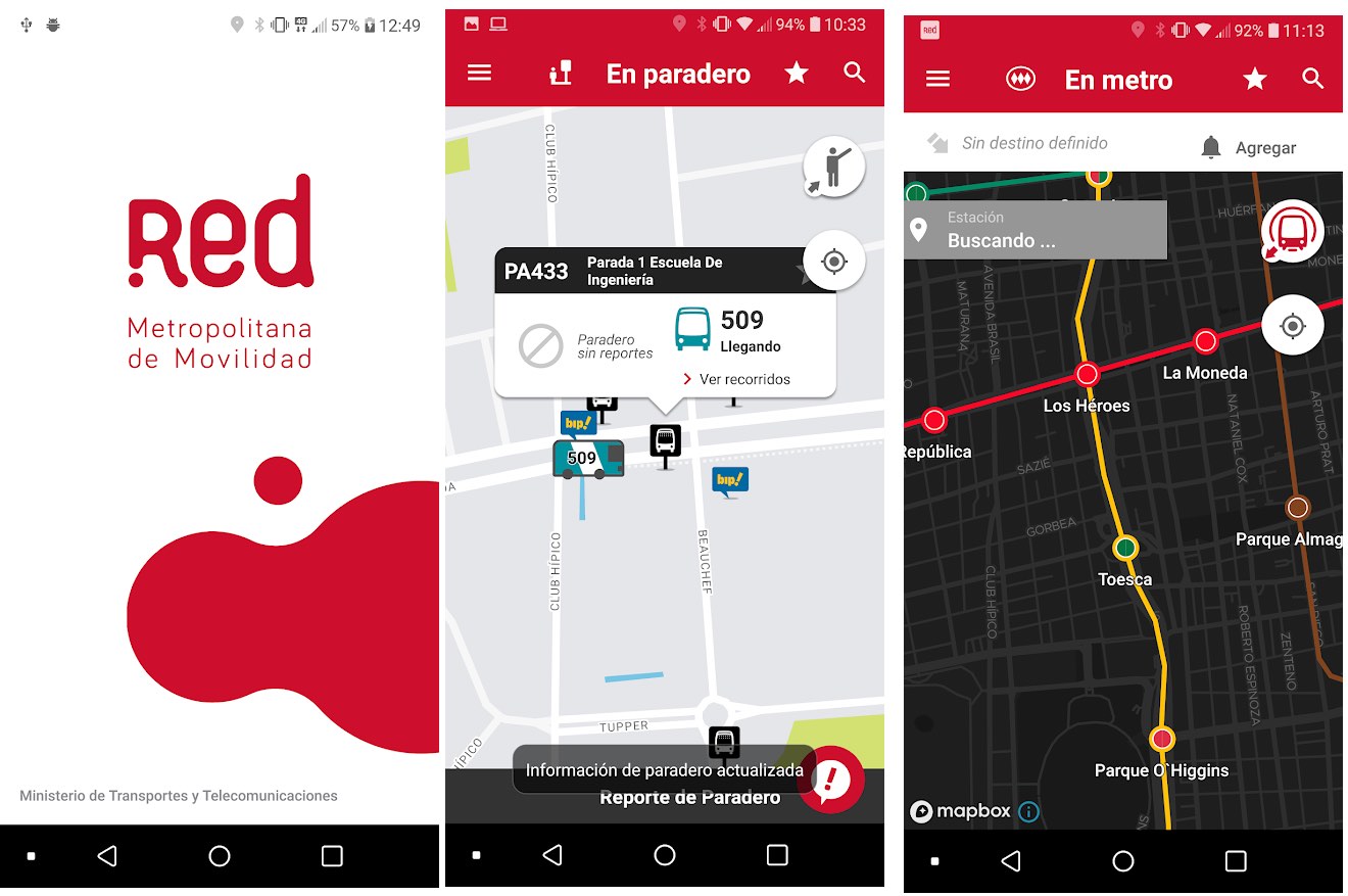 App Red de Movilidad metropolitana en Transantiago