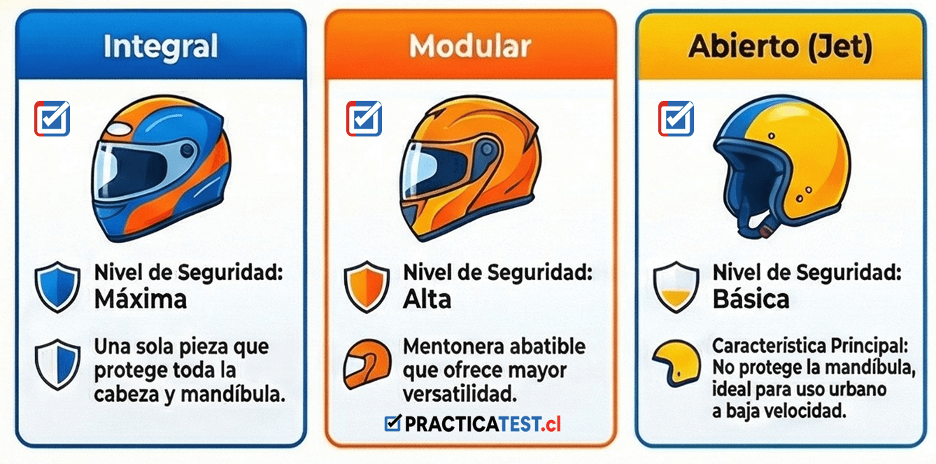 Tipos de casco de motocicleta